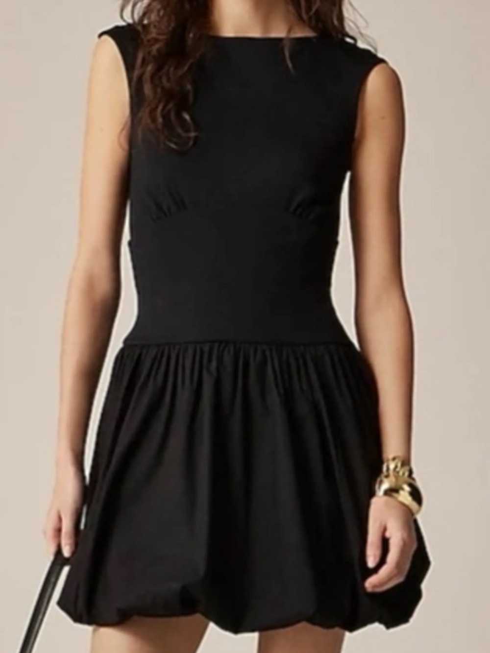 NWT J. Crew Mixy Bubble Hem Dress Black Size Small Spring 2025